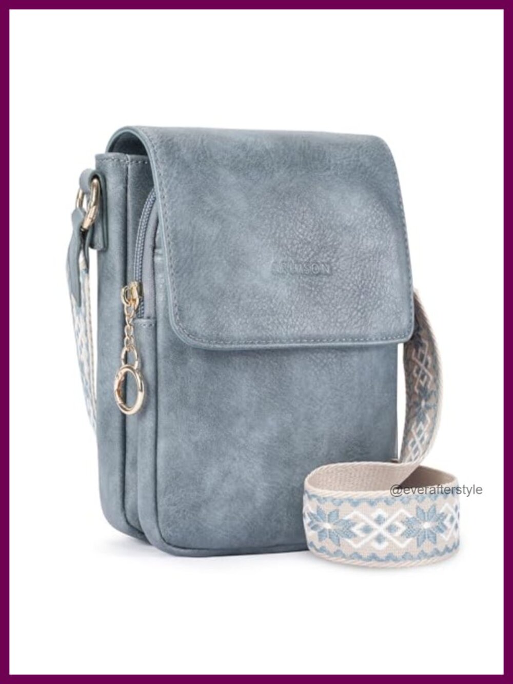 Vegan Leather Small Crossbody Bag with Guitar Strap Card Slots
